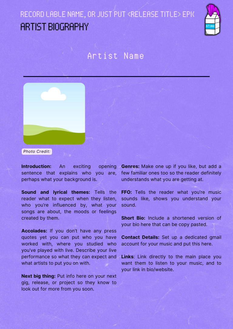 Artist Bio Template